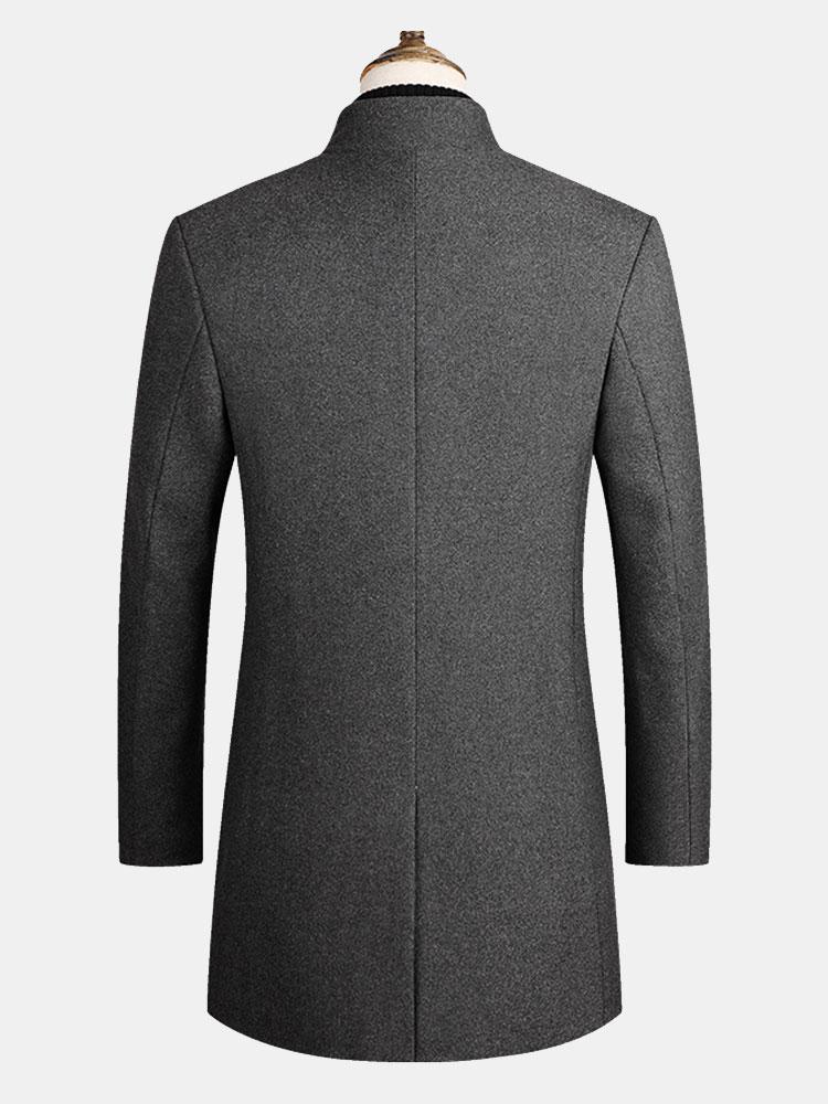 Logan | Stand Collar Woolen Overcoat