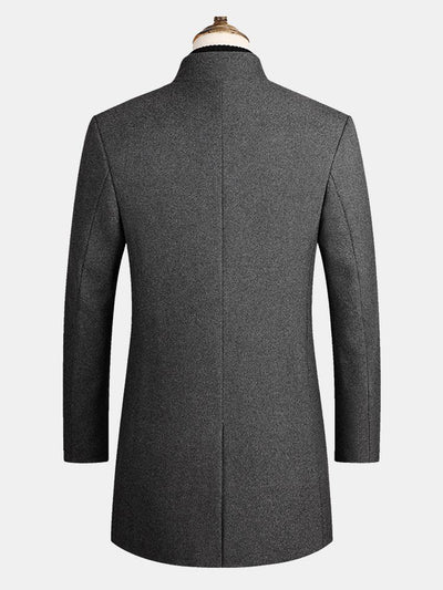 Logan | Stand Collar Woolen Overcoat