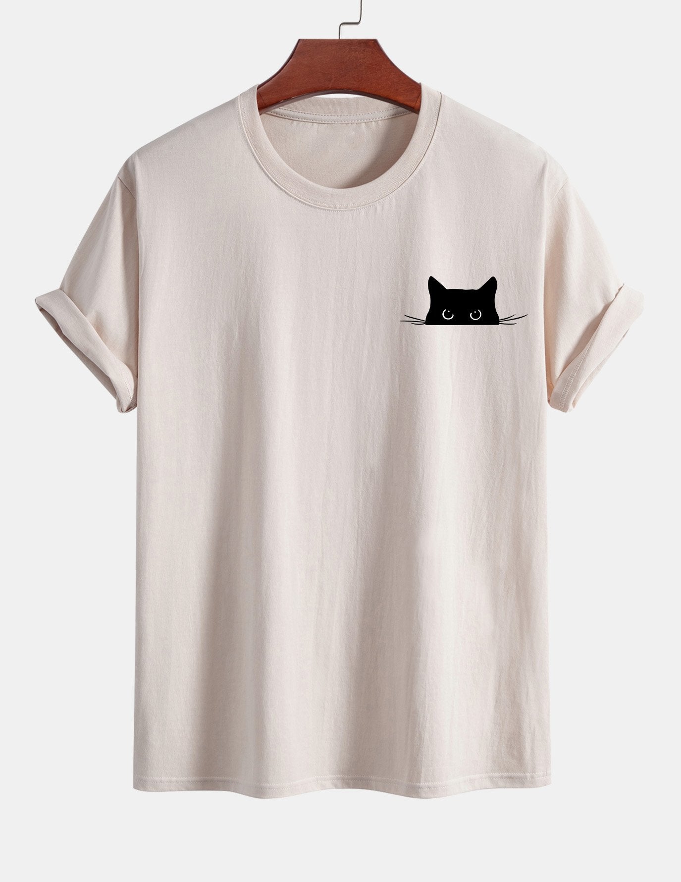 Ariel® | Black Cat Print Cotton T-Shirt