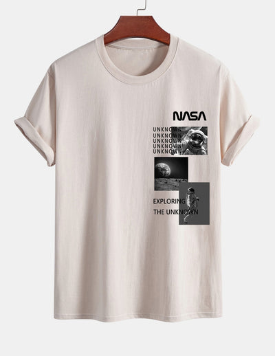 Ulpiano® | Nasa Moon Landing Print Cotton T-Shirt