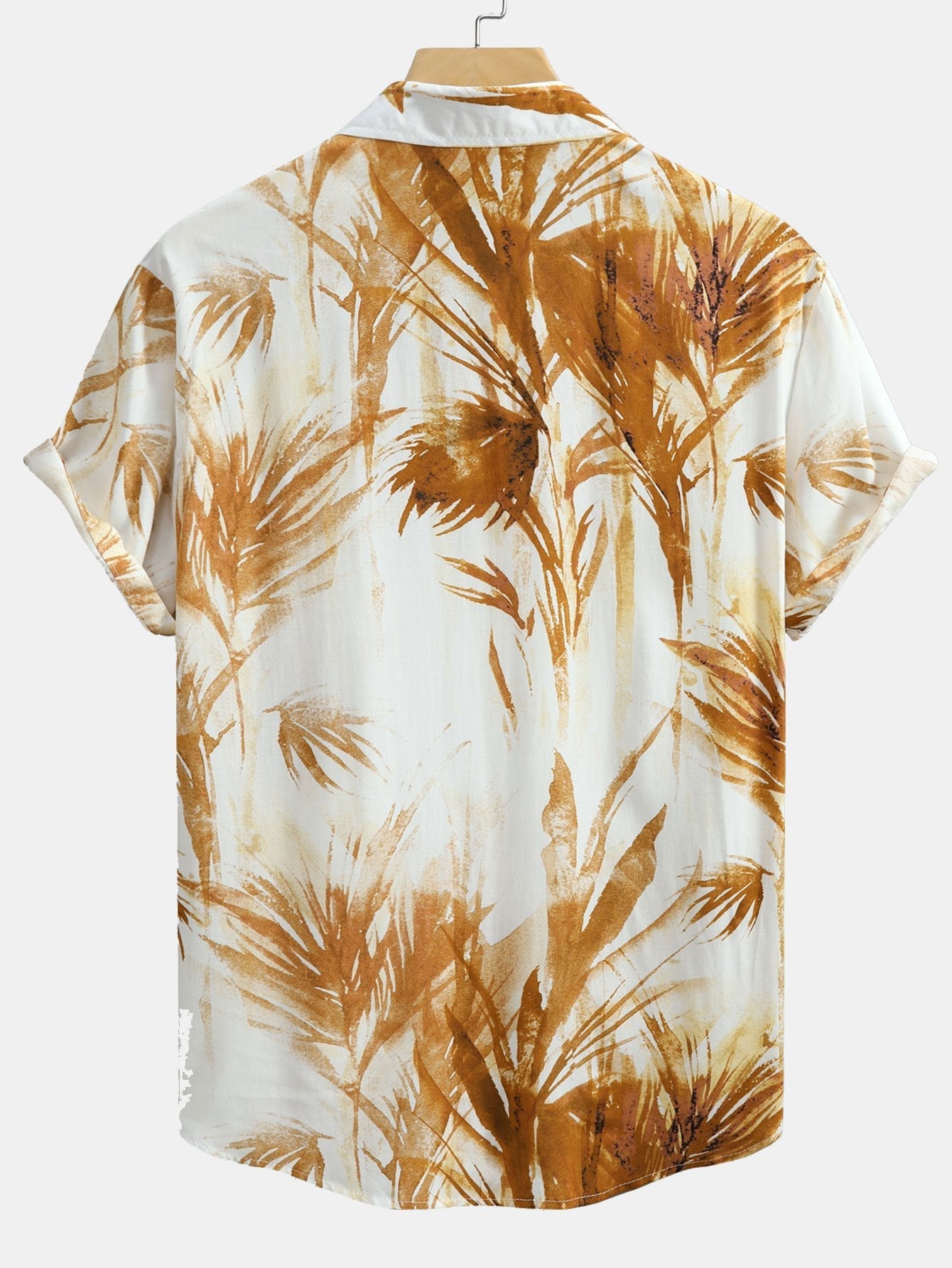 Argenio® | Leaf Print Button Up Shirt