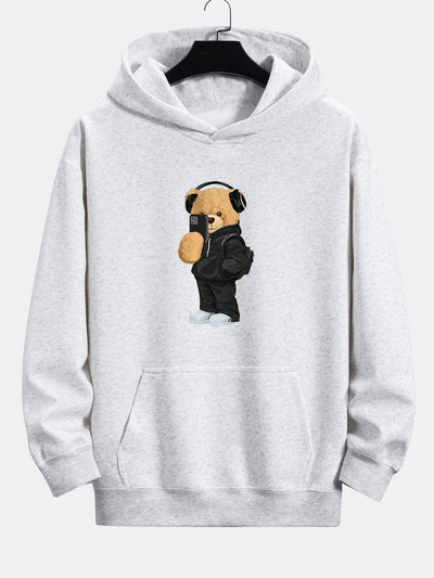 Henry | Fashion Bear Taking Photo Print Relax Fit Hoodie