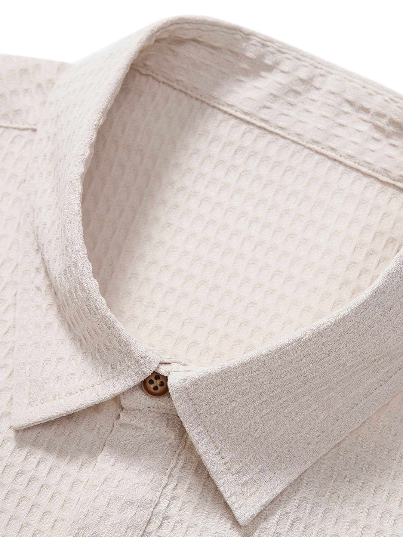 Orestes® | Waffle Polo Collar Shirt With Pocket & Waffle Shorts