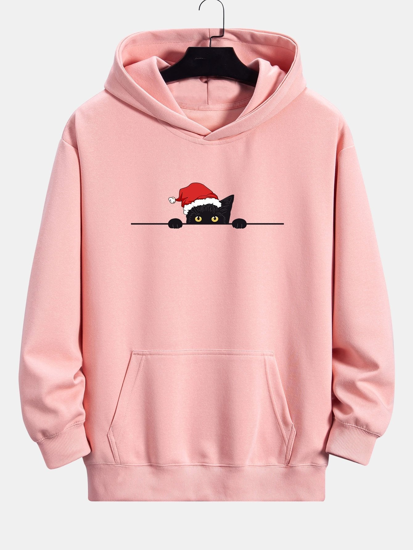 Lawrence | Christmas Black Cat Print Relax Fit Hoodie
