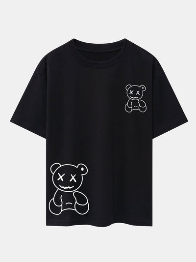 Adolfo® | Bear line Print Drop Shoulder Oversize T-Shirt