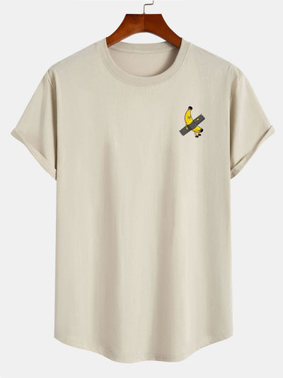 Flavio® | Banana Print Cotton Arc Hem T-Shirt