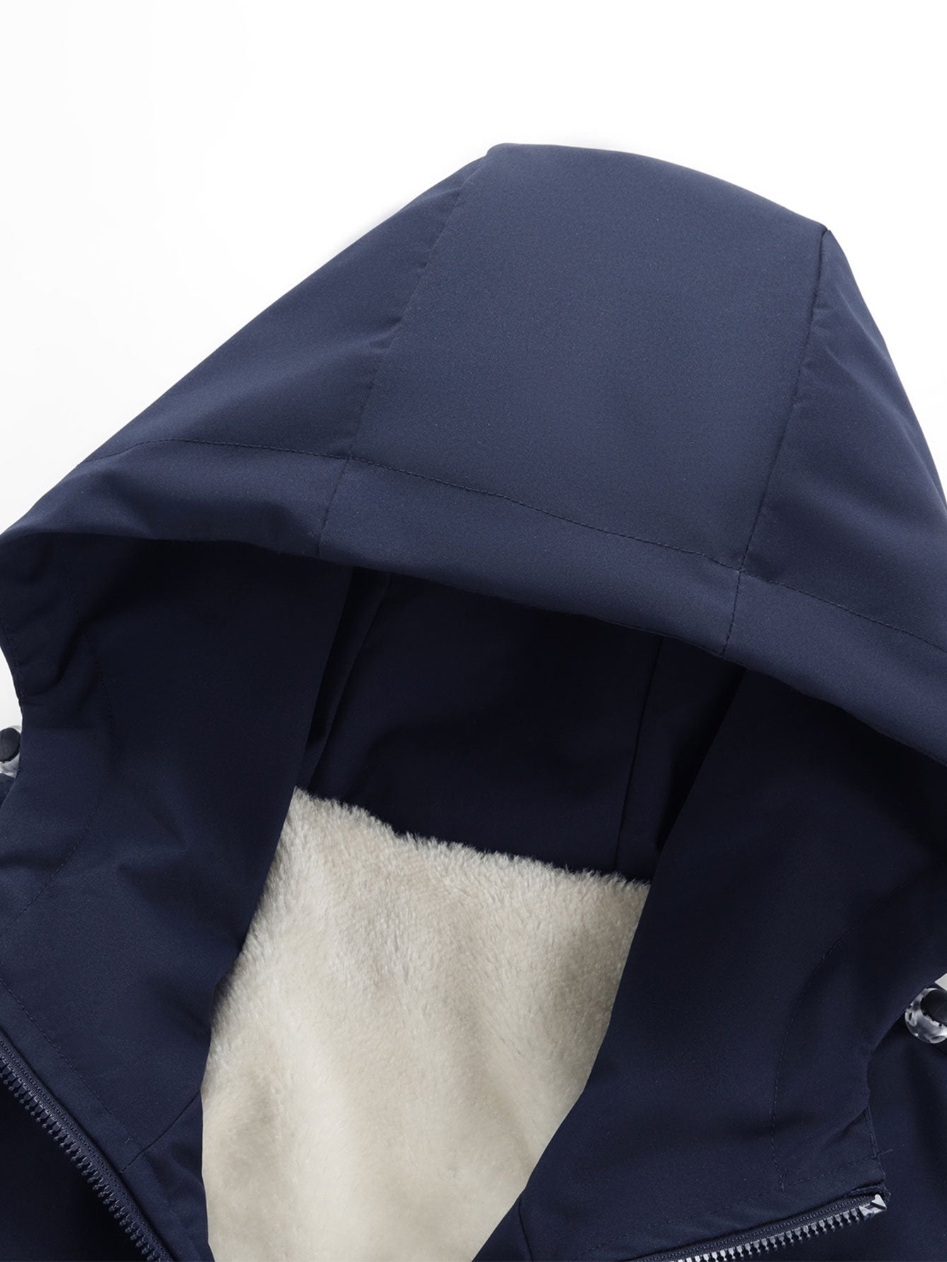 Fernando | Teddy Fleece Lined Color Block Hooded Windbreaker