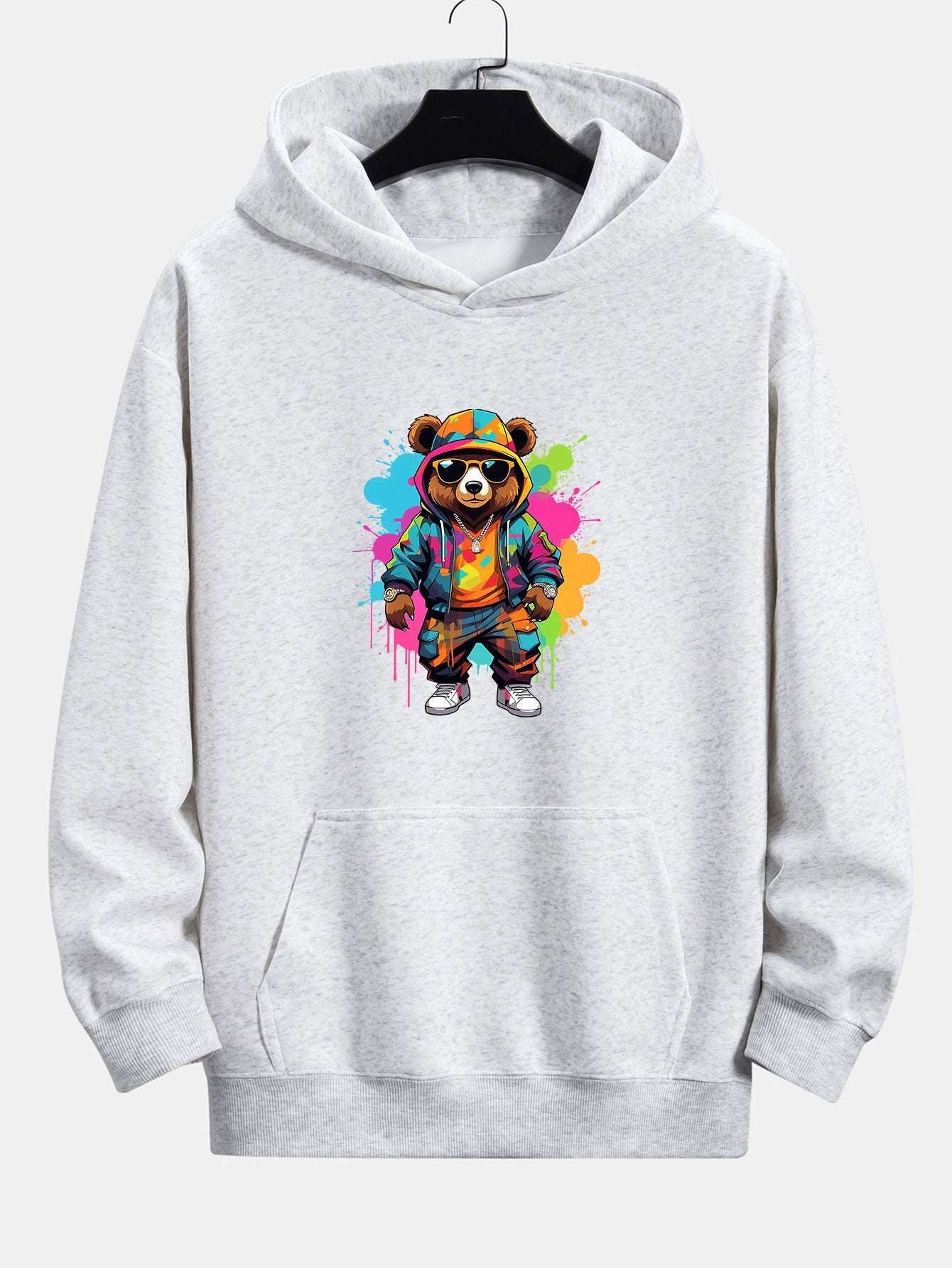 Houston | Ink Bear Print Relax Fit Hoodie