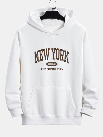 Arthur | New York Slogan Print Relax Fit Hoodie