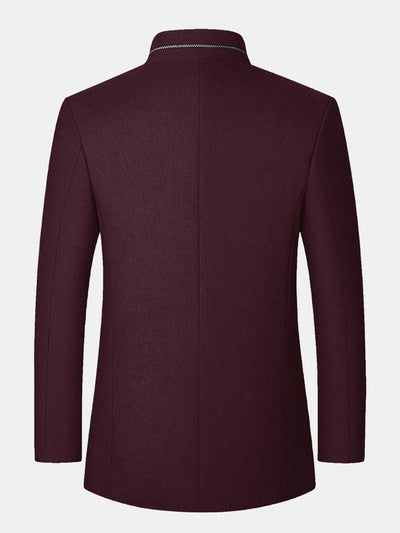 H��ctor | Stand Collar Wool Blended Blazer