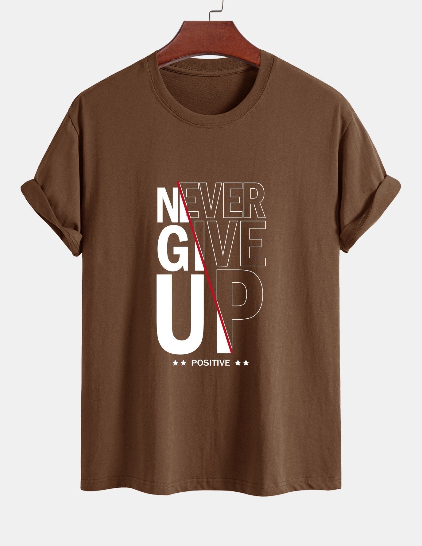 Trasímaco® | Never Give Up Print Cotton T-Shirt
