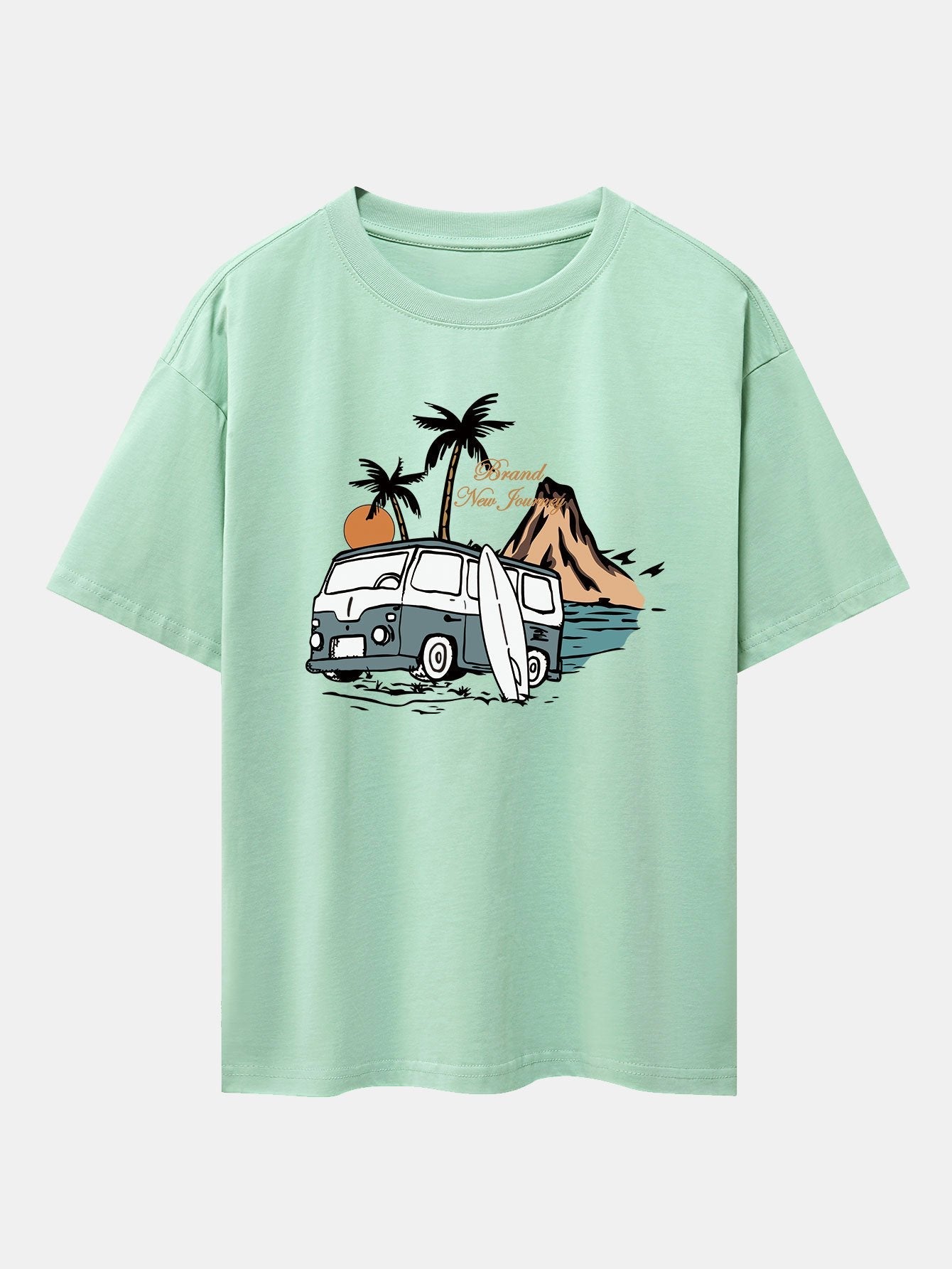 Emilio® | Car Island Print Drop Shoulder Oversize T-Shirt