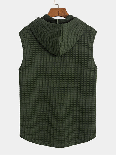 Terence® | Sleeveless Waffle Hooded Vest