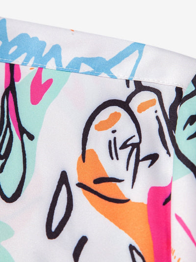 Alvaro® | Graffiti Print Button Up Shirt