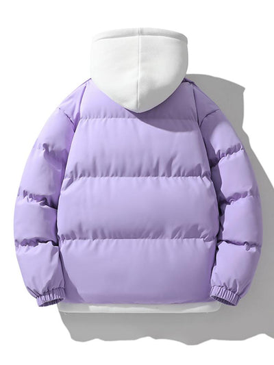 Caspian | Contrast Zip Up Hooded Puffer Coat