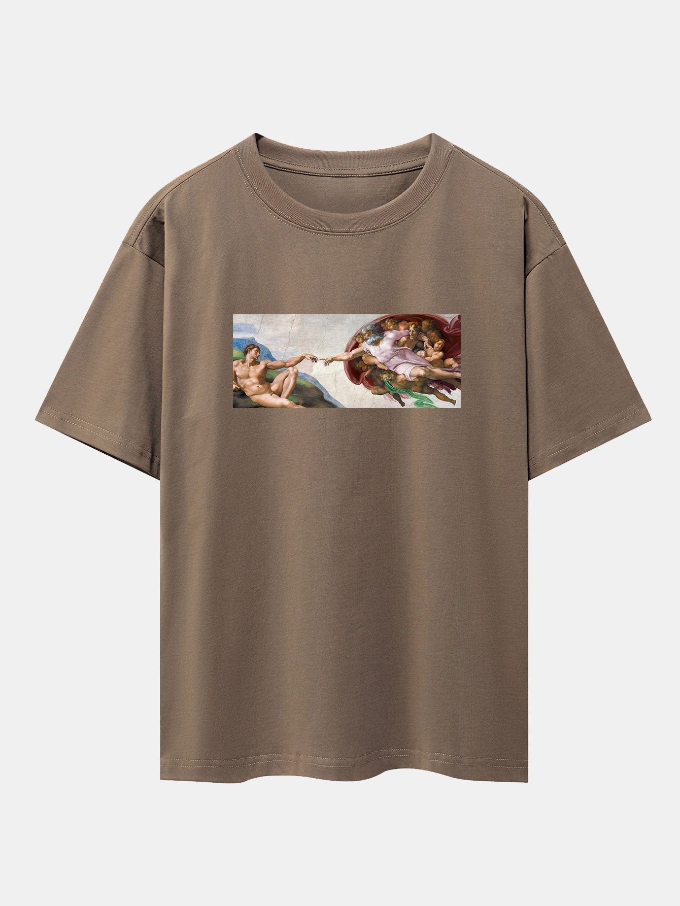 Jimmy® | The Creation Of Adam Print Drop Shoulder Oversize T-Shirt