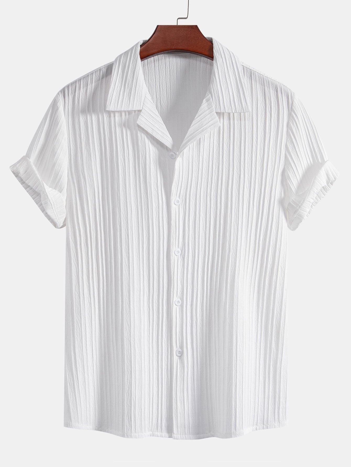 Asdrúbal® | Striped Jacquard Cuban Collar Shirt & Straight Leg Pants