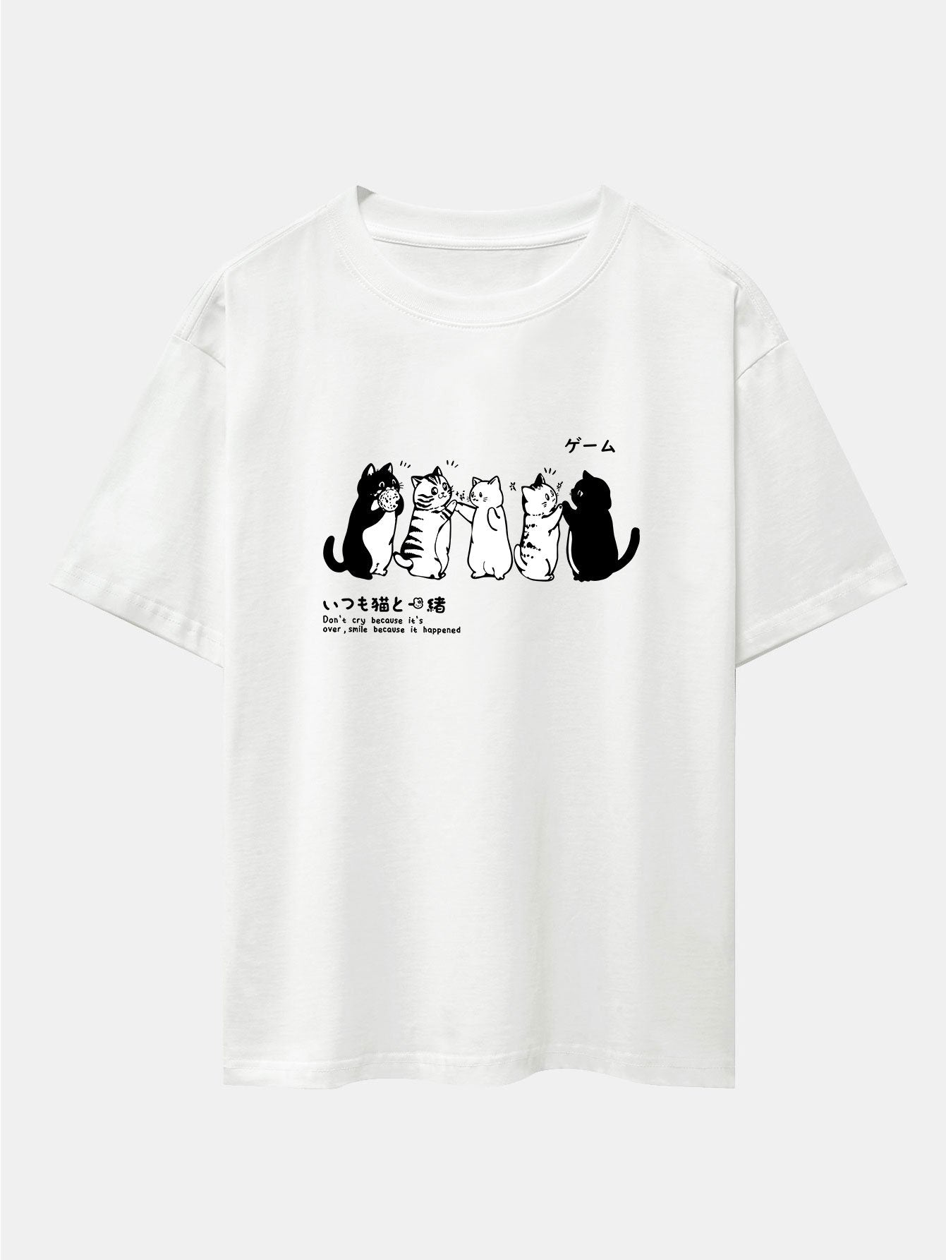 Ananías® | Friend Cat Print Drop Shoulder Oversize T-Shirt