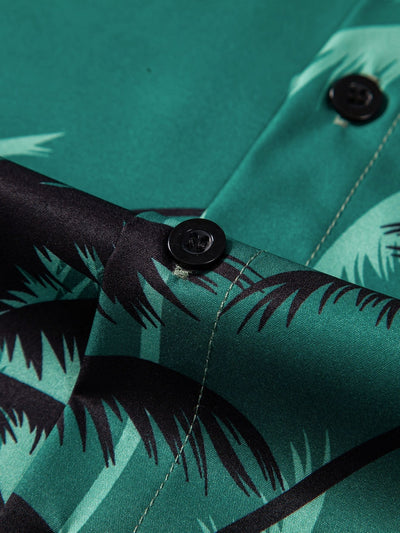 Ankur® | Palm Tree Print Button Up Shirt