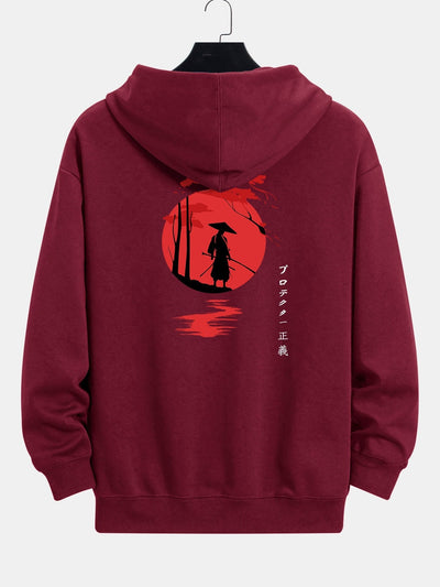 Jonathan | Slogan Samurai Back Print Relax Fit Hoodie