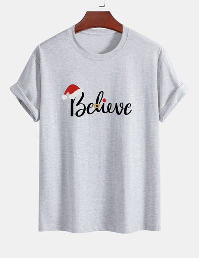 Aitor® | Christmas Believe Print Cotton T-Shirt