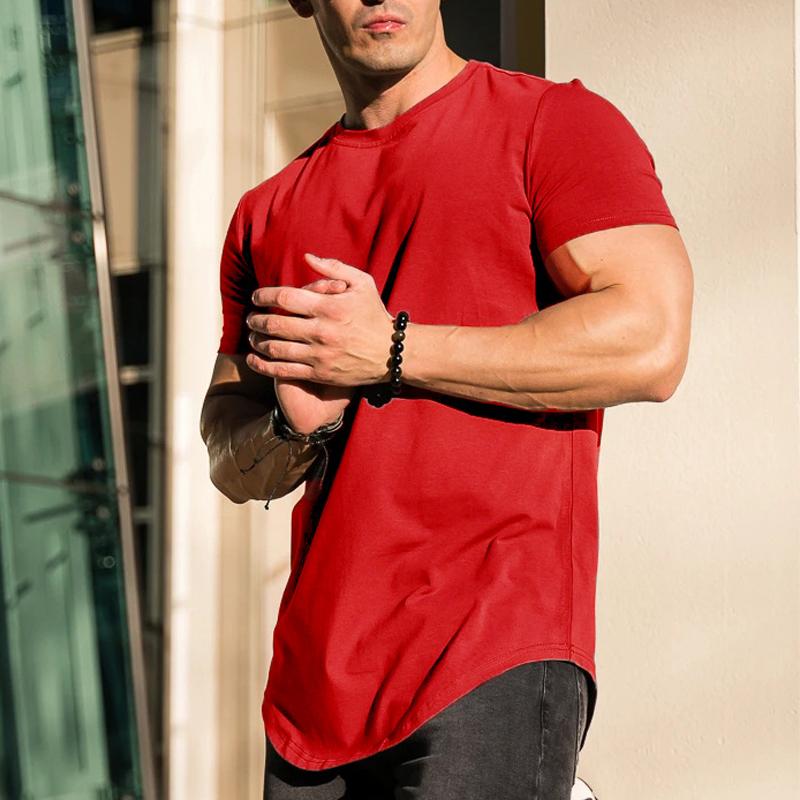 Men's Solid Color Loose Rond Neck Short Sleeve T-Shirt