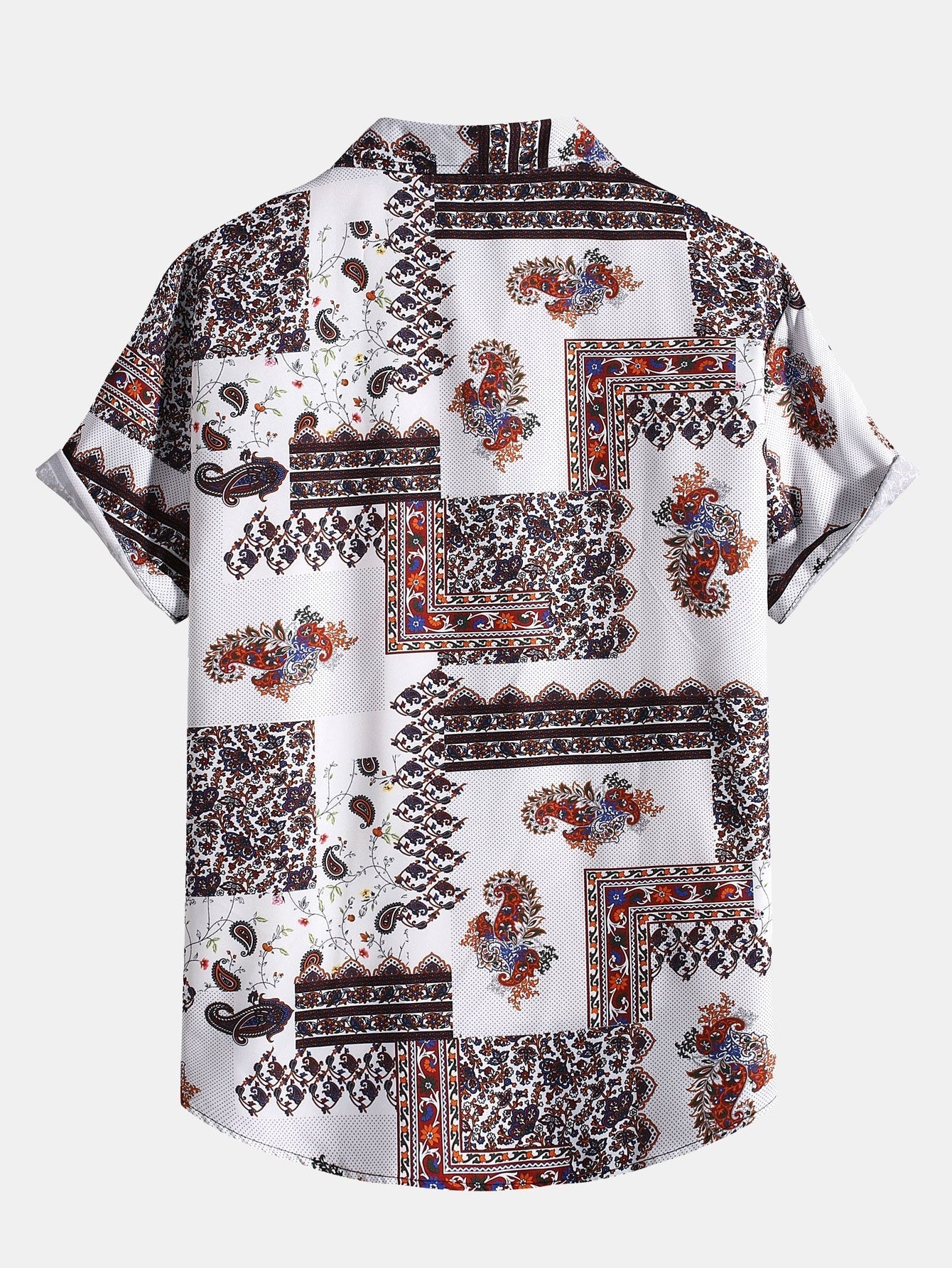 Ambros® | Paisley Patchwork Print Button Up Shirt