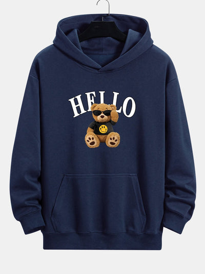 Milo | Hello Sunglasses Bear Print Relax Fit Hoodie