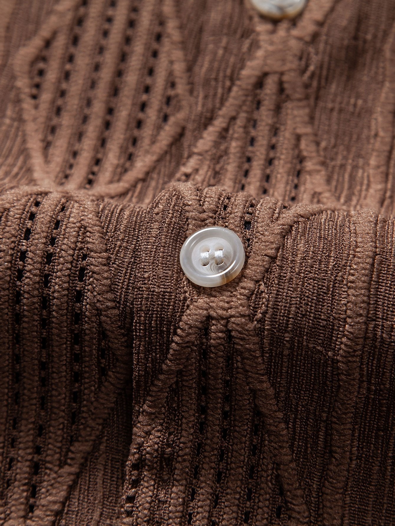 Cameron® | Geometric Jacquard Eyelet Cuban Shirt & Straight Leg Linen Pants