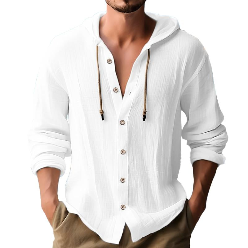 Bessy® | Men's Solid Color Single Breasted Long Sleeve Hoodie 00951247X
