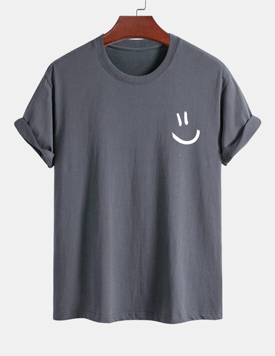 Ernest® | Regular Fit Smiley Face Print Cotton T-Shirt