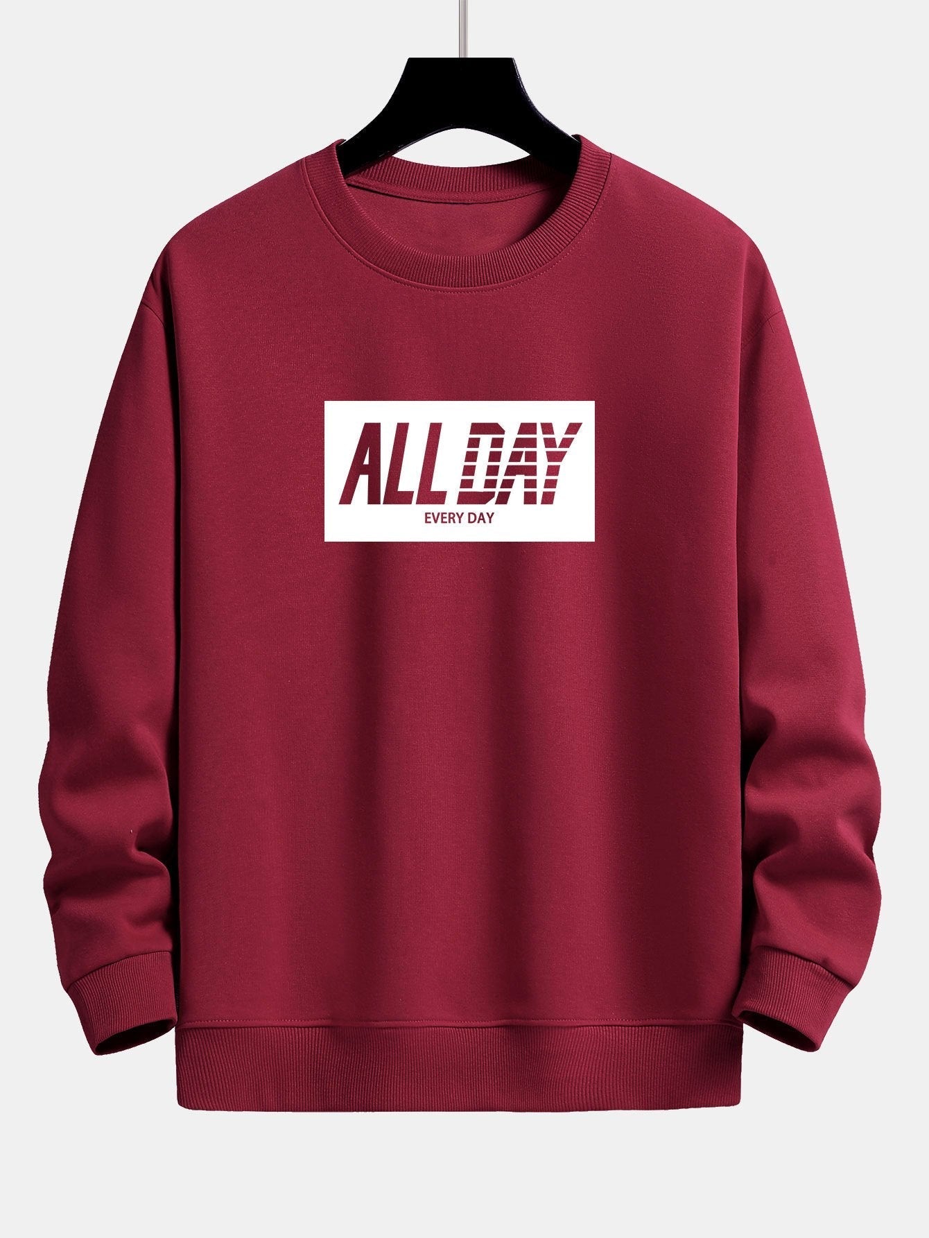 Aldhelm® | All Day Slogan Print Relax Fit Sweatshirt
