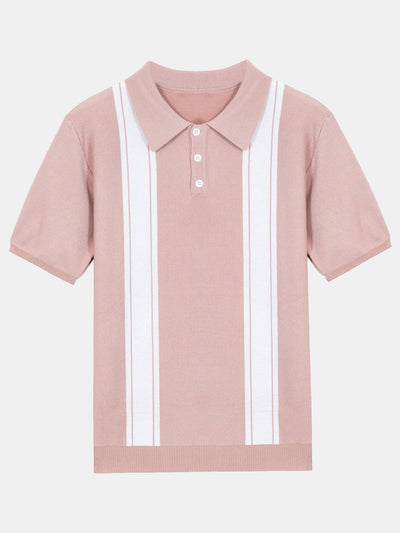 Ezra | Striped Short Sleeve Sweater Polo