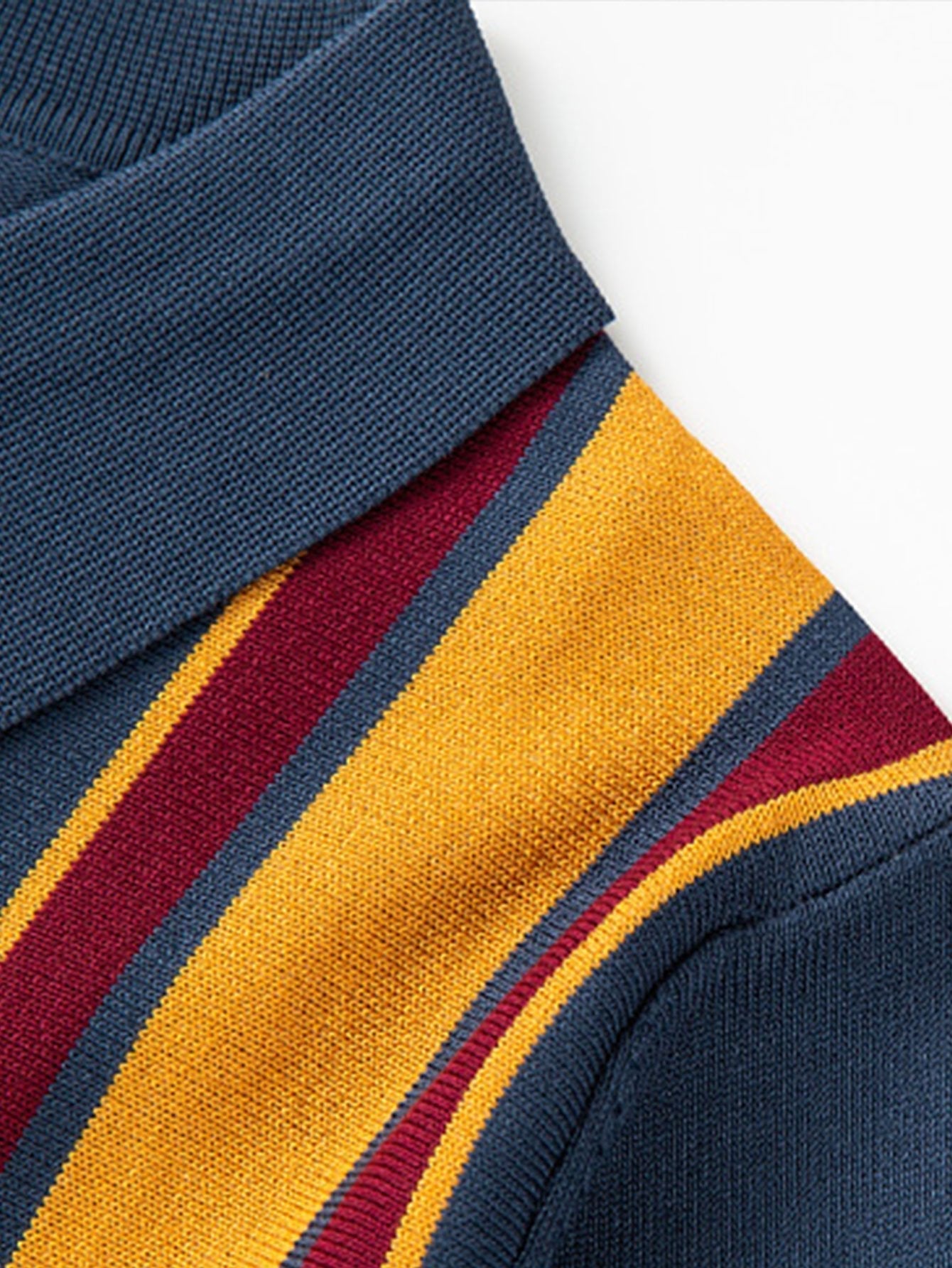 Ezra | Short Sleeve Multi Stripe Button Up Sweater Polo