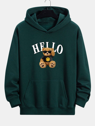 Milo | Hello Sunglasses Bear Print Relax Fit Hoodie