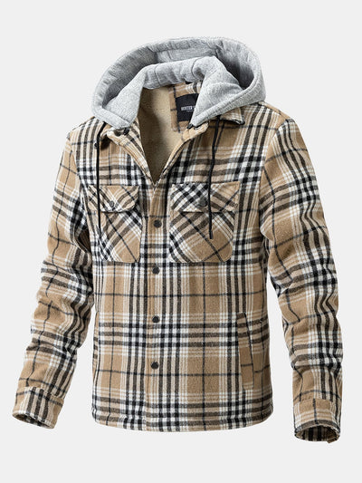 Forest | Teddy Fleece Lined Detachable Flannel Plaid Hooded Coat