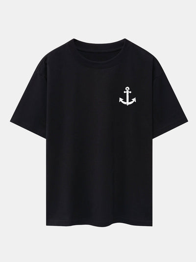 Alenio® | Anchor Print Drop Shoulder Oversize T-Shirt