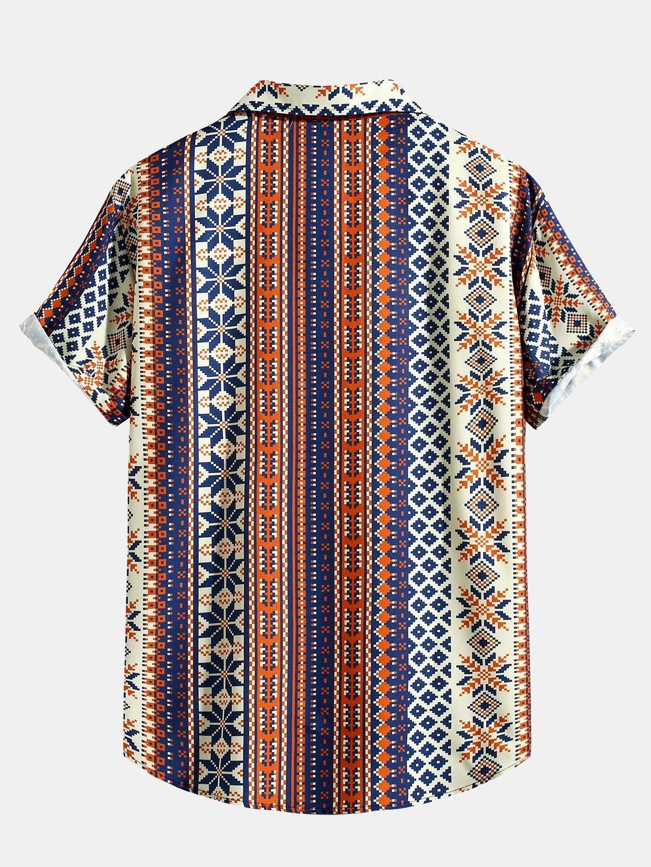 Ameer® | Aztec Geometric Print Button Up Shirt