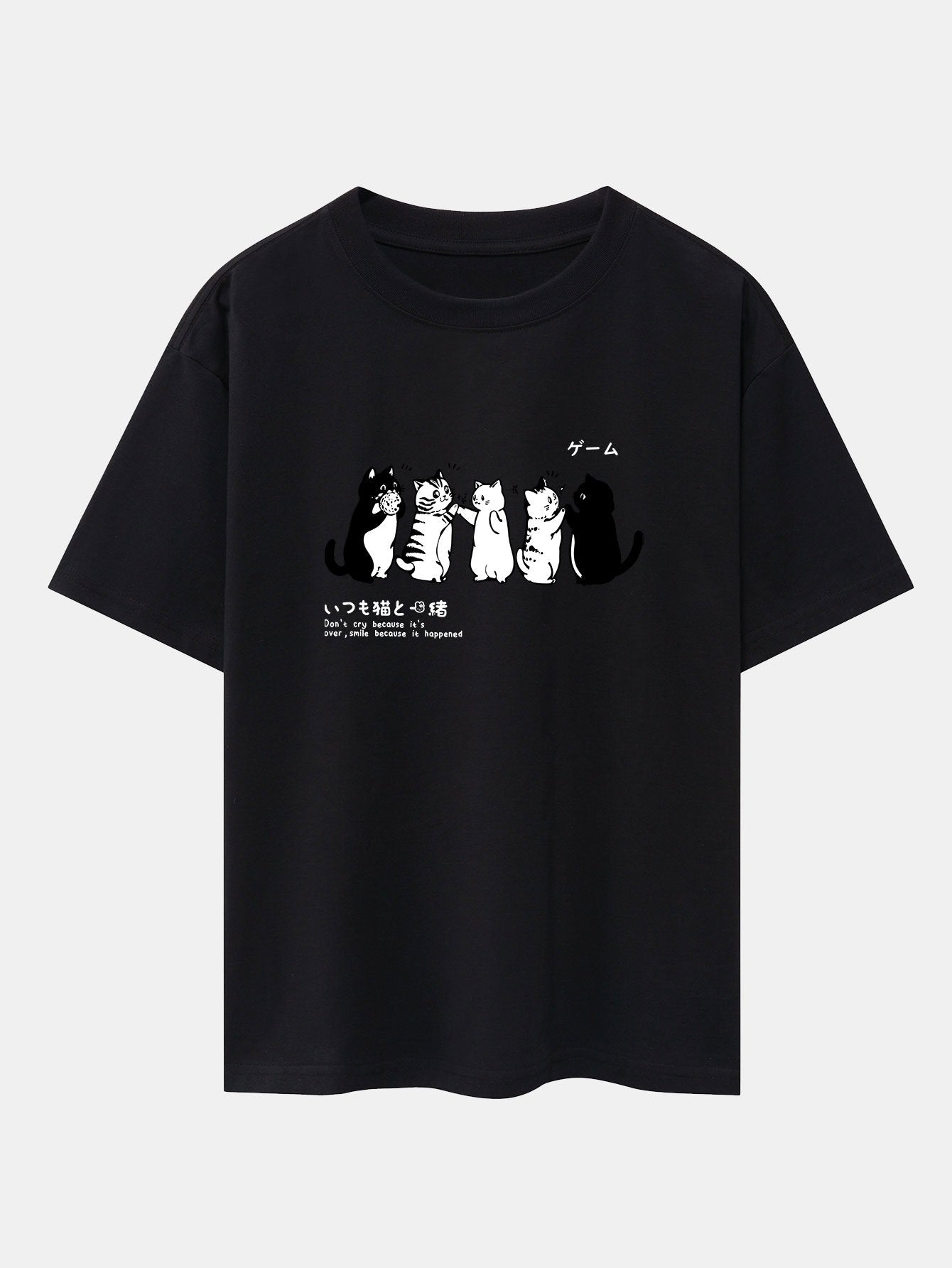 Ananías® | Friend Cat Print Drop Shoulder Oversize T-Shirt