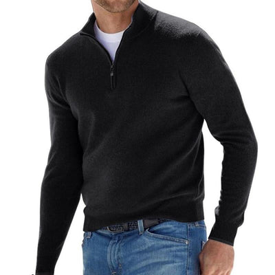 Men's Solid Colorip Pllover Sweater
