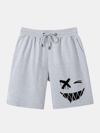 Bacon® | Dissolved Smiley Face Print Man Mid Length Shorts