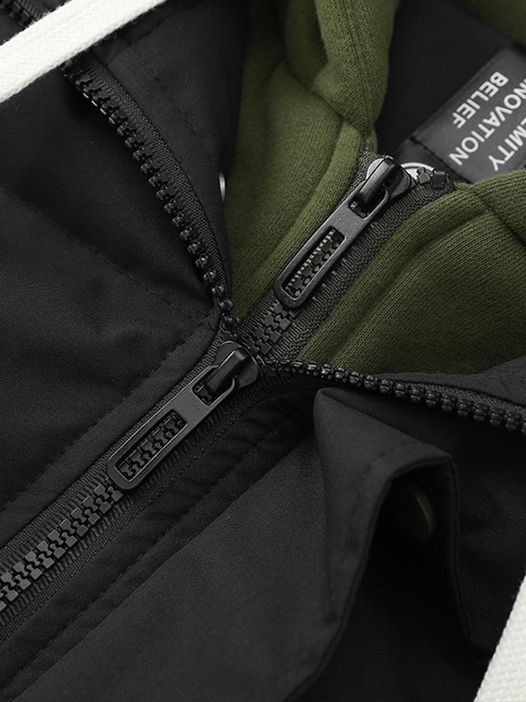 Caspian | Contrast Zip Up Hooded Puffer Coat