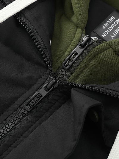 Caspian | Contrast Zip Up Hooded Puffer Coat