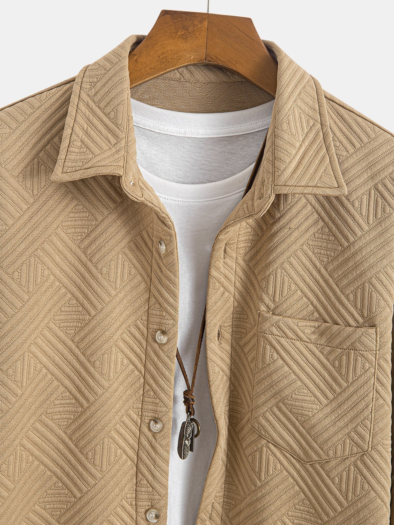 Amadeo® | Striped Jacquard Button Up Shirt