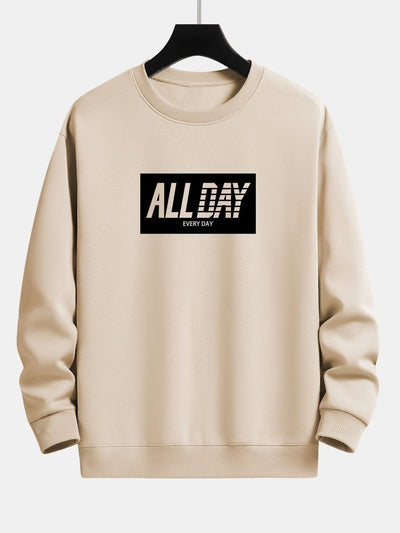 Aldhelm® | All Day Slogan Print Relax Fit Sweatshirt