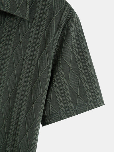 Augusto® | Knitted Geometric Rhombus Jacquard Polo