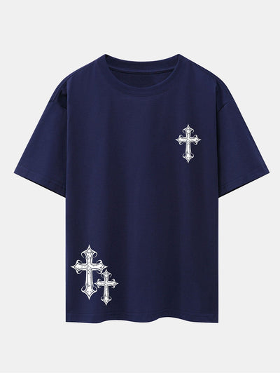 Aníbal® | Cross Print Drop Shoulder Oversize T-Shirt