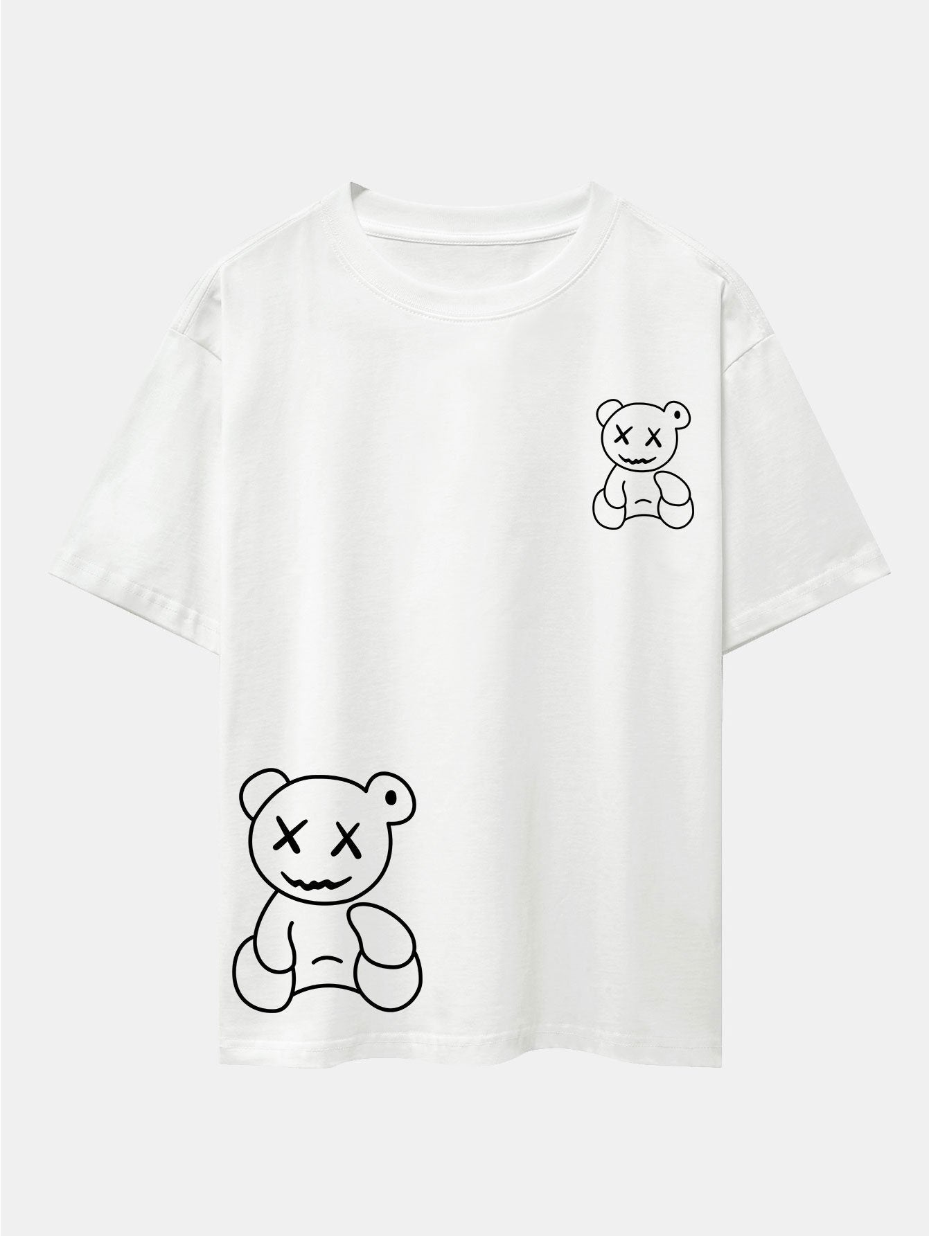 Adolfo® | Bear line Print Drop Shoulder Oversize T-Shirt