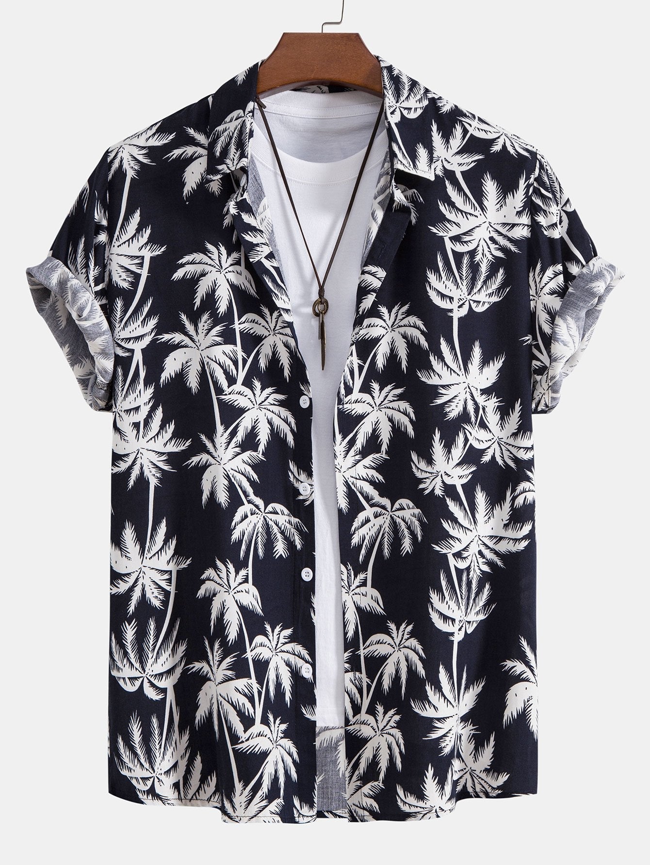 Pancracio® | Palm Tree Print Shirt & Swim Shorts