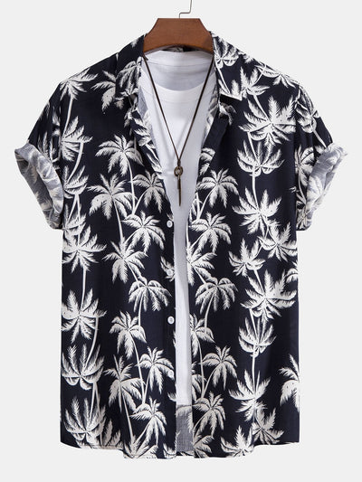 Pancracio® | Palm Tree Print Shirt & Swim Shorts